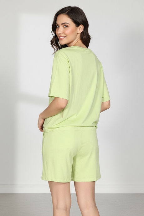 Zivame 2 Mile Fashion Knit Cotton Loungewear Set - Lettuce Green — image 4